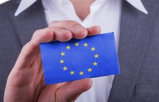 визитка с флагом ес